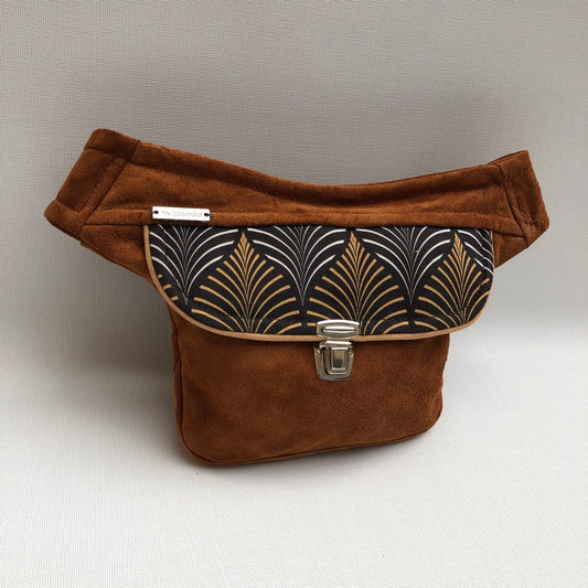 Mini Special Elegant Brown Suede Leather Unique Piece No. 9806