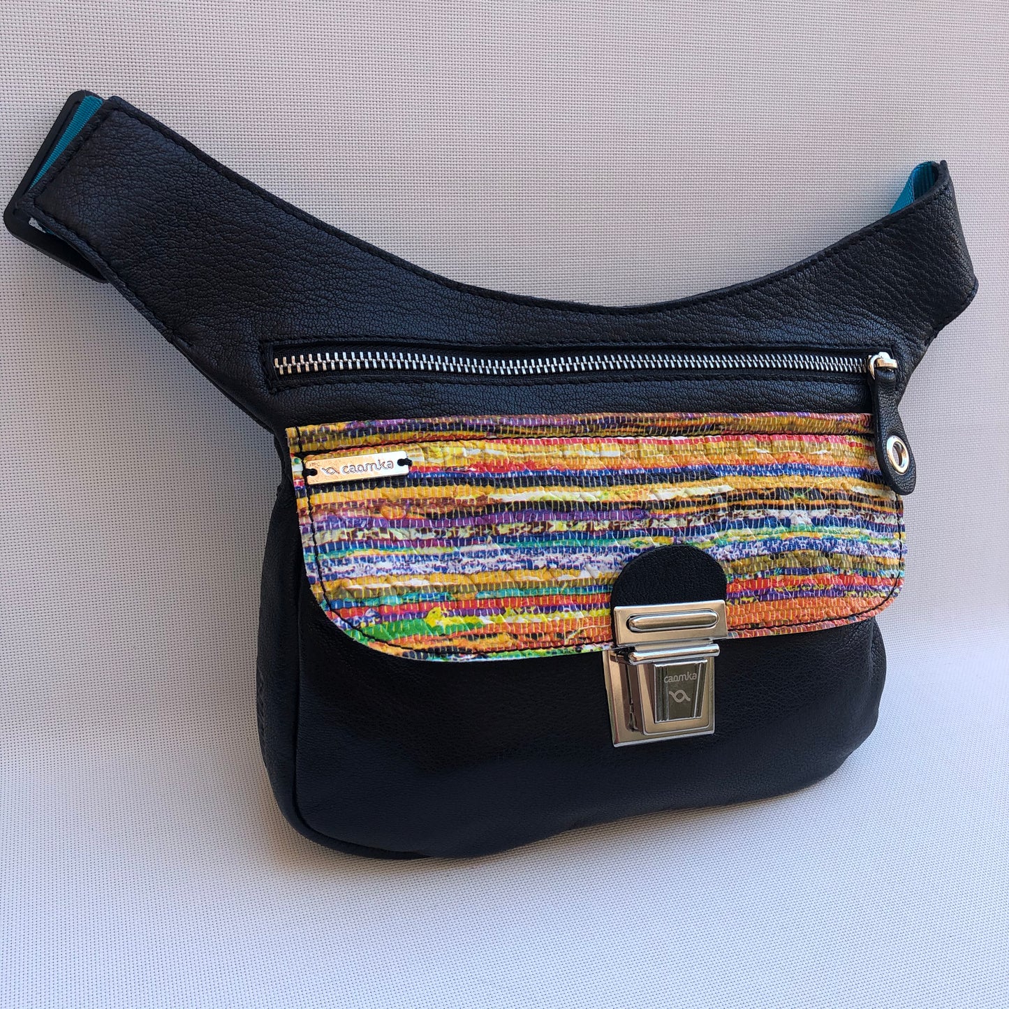 Special Black & Colors - Silver BioCuir® natural leather Unique Piece No. 9864