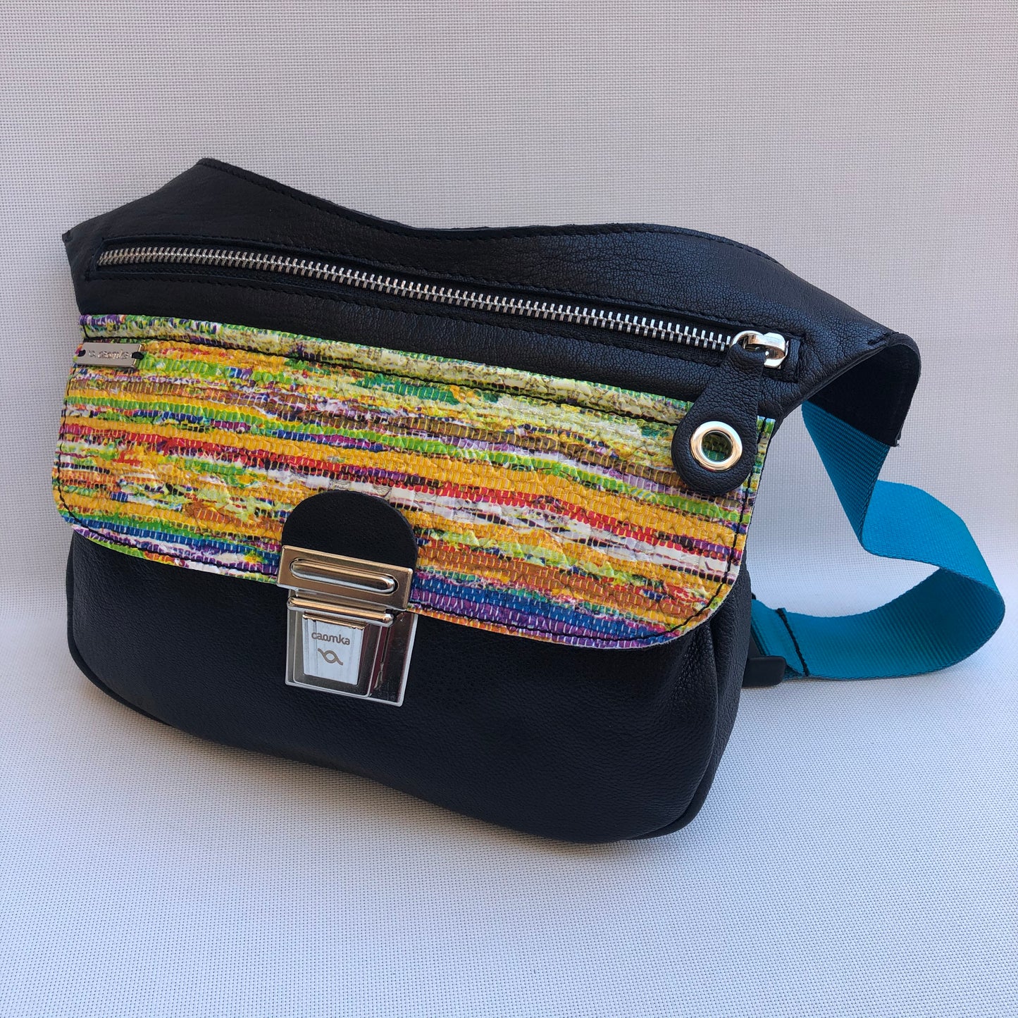 Special Black & Colors - Silver BioCuir® natural leather Unique Piece No. 10.011