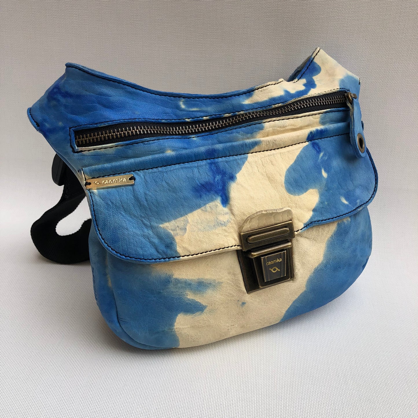 Sommerfarbe "ArtPunk" (Gemma Madness) BioCuir® Leder Einzelstück Nr. 9954