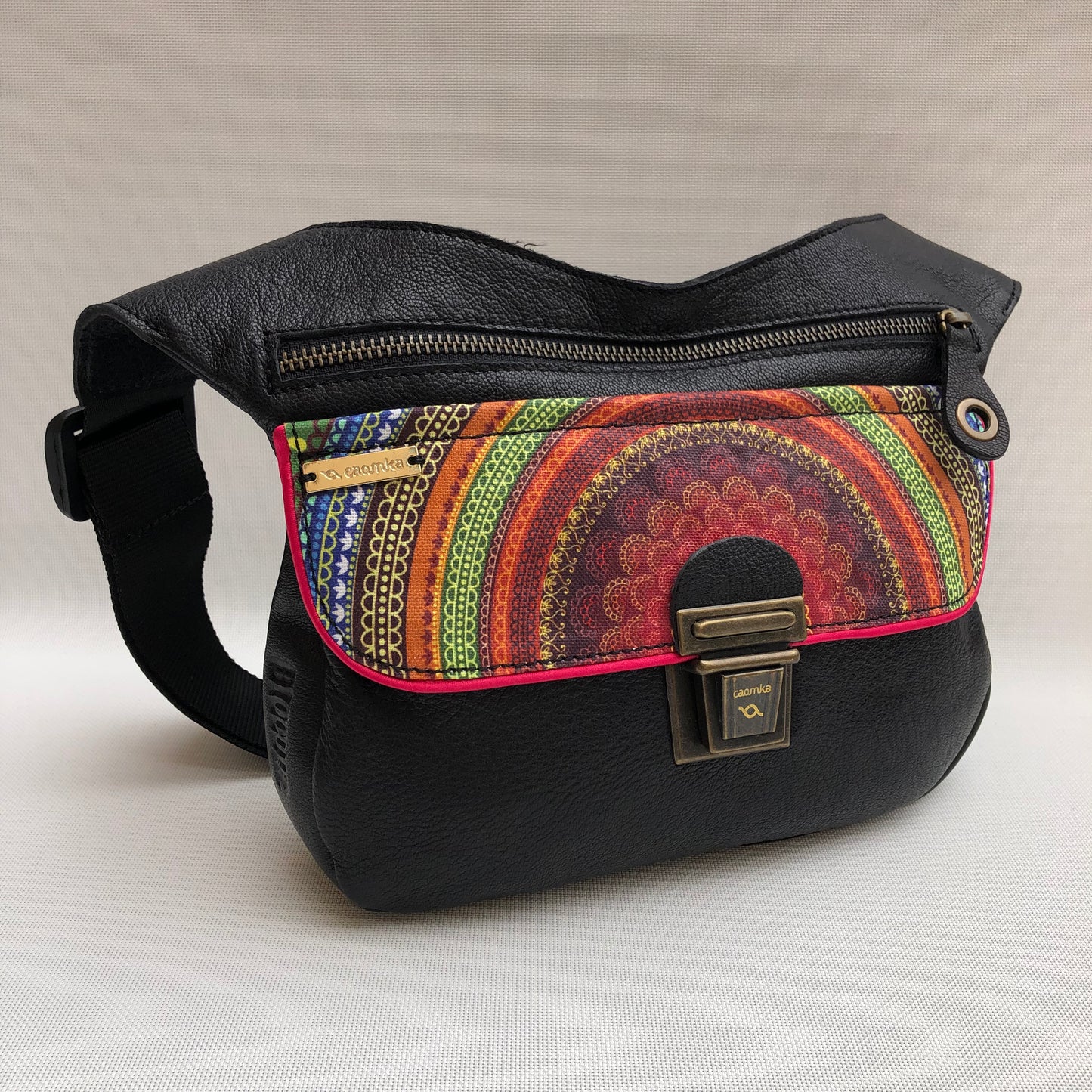 Black & Mandalas BioCuir® natural leather Unique Piece No. 10286