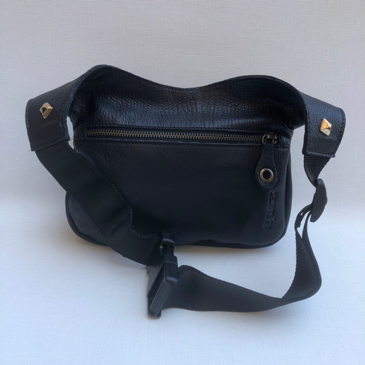 Premium Black & Old Gold BioCuir® natural leather Unique Piece No. 10174
