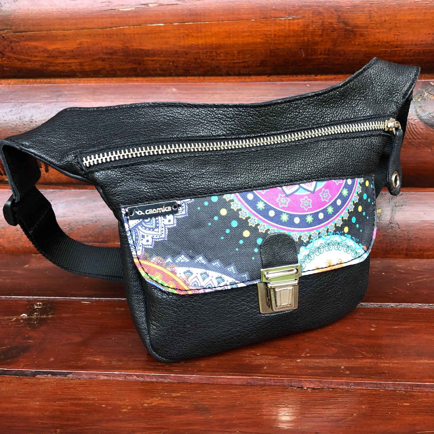 Mini Special Black & Mandalas · Piel natural BioCuir® · Pieza Única Núm. 10.040