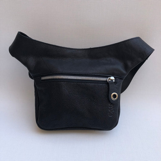 Mini Premium Stars Black & Silver Natural BioCuir® Leather Exclusive Piece No. 10273