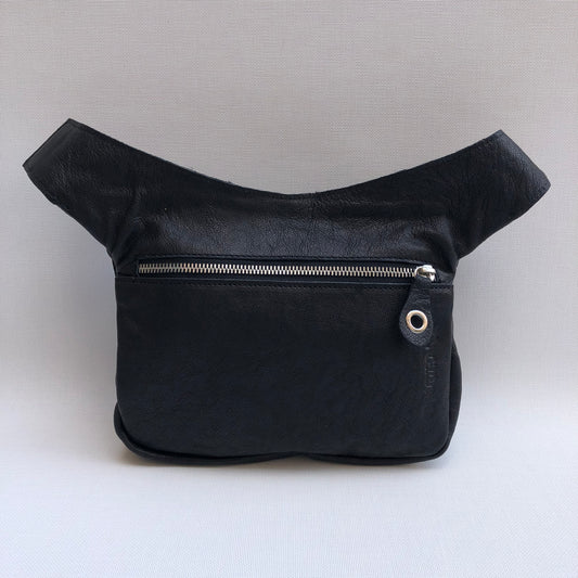Premium Black Stars & Silver Natural BioCuir® Leather Exclusive Piece No. 10205
