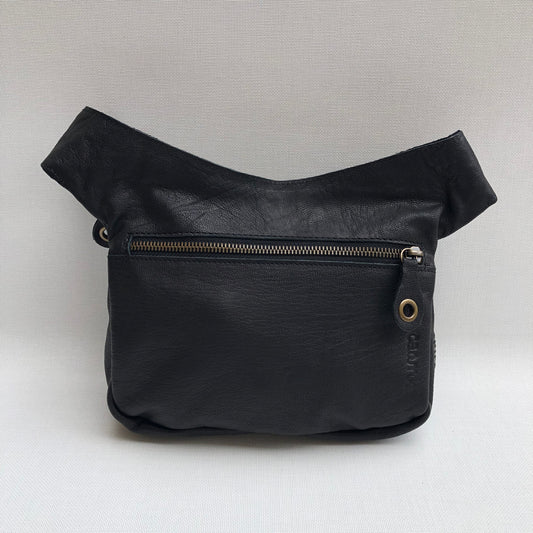 Special Black & Nature BioCuir® natural leather Unique Piece No. 10672