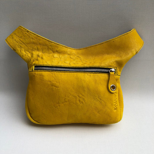 Classic Yellow & Silver BioCuir® natural leather Unique Piece No. 10295