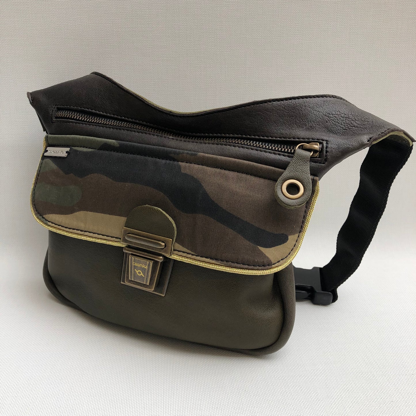 Special Green Camouflage BioCuir® natural leather Unique Piece No. 10292