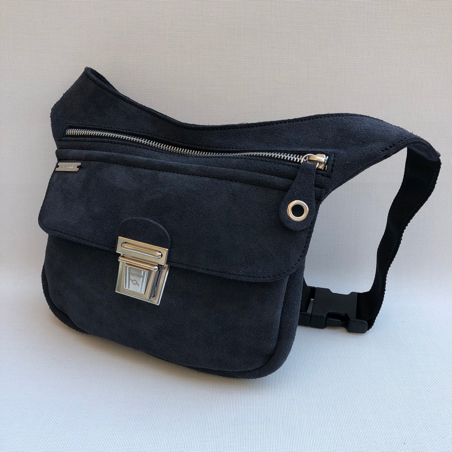 Special Suede "Twisted Skin" Blue Natural BioCuir® Skin Exclusive Piece No. 10674