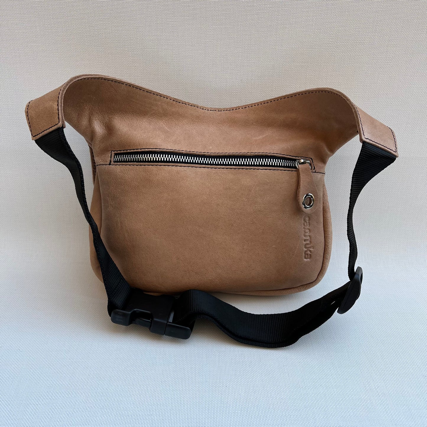 Special Light Brown & Silver BioCuir® natural leather Unique Piece No. 10500