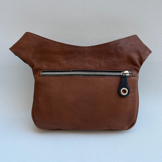 Special Brown & Silver BioCuir® natural leather Unique Piece No. 10506