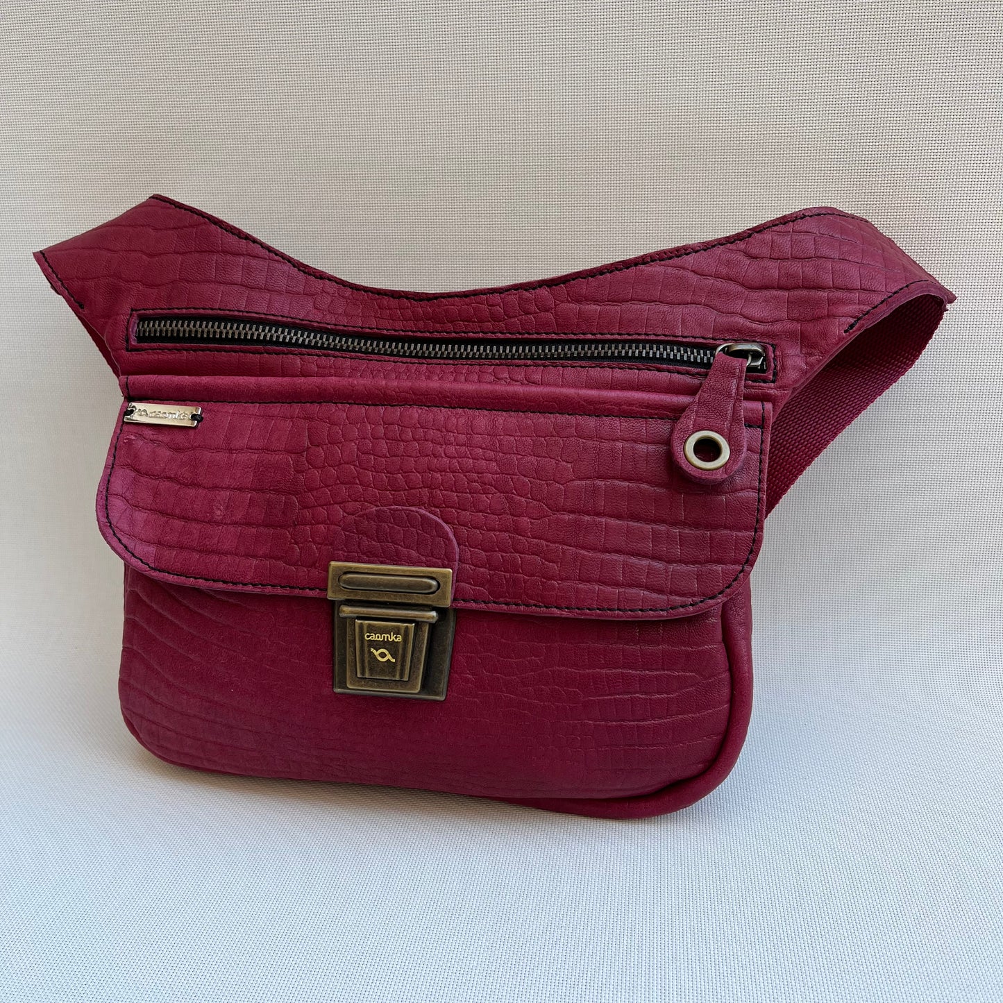 Special Garnet/Purple BioCuir® natural leather Unique Piece No. 10501