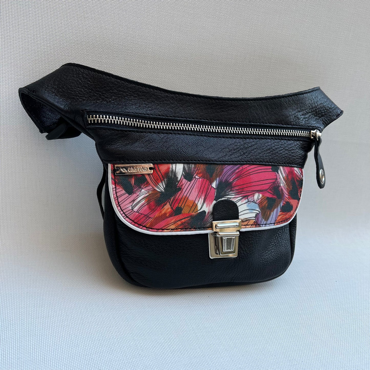 Mini Special Black & Colors BioCuir® natural leather Unique Piece No. 10498