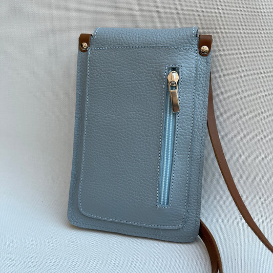 Mobile Holder · Air Design · Natural Leather · Light Blue