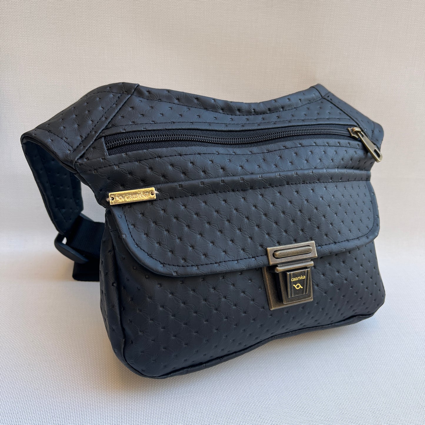 Special Elegant Black + Back pocket Vegan Leather. Unique Piece No. 10810