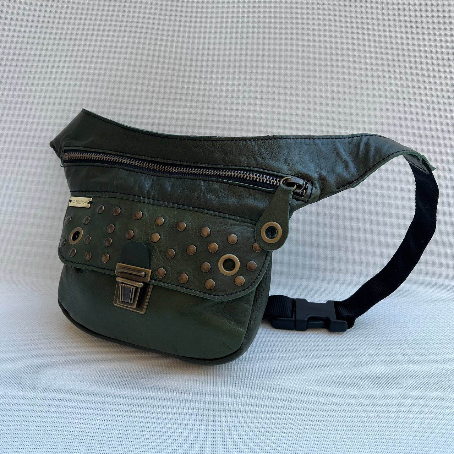 Mini Premium Green & Old Gold · Piel natural BioCuir® · Pieza Única Núm. 13121