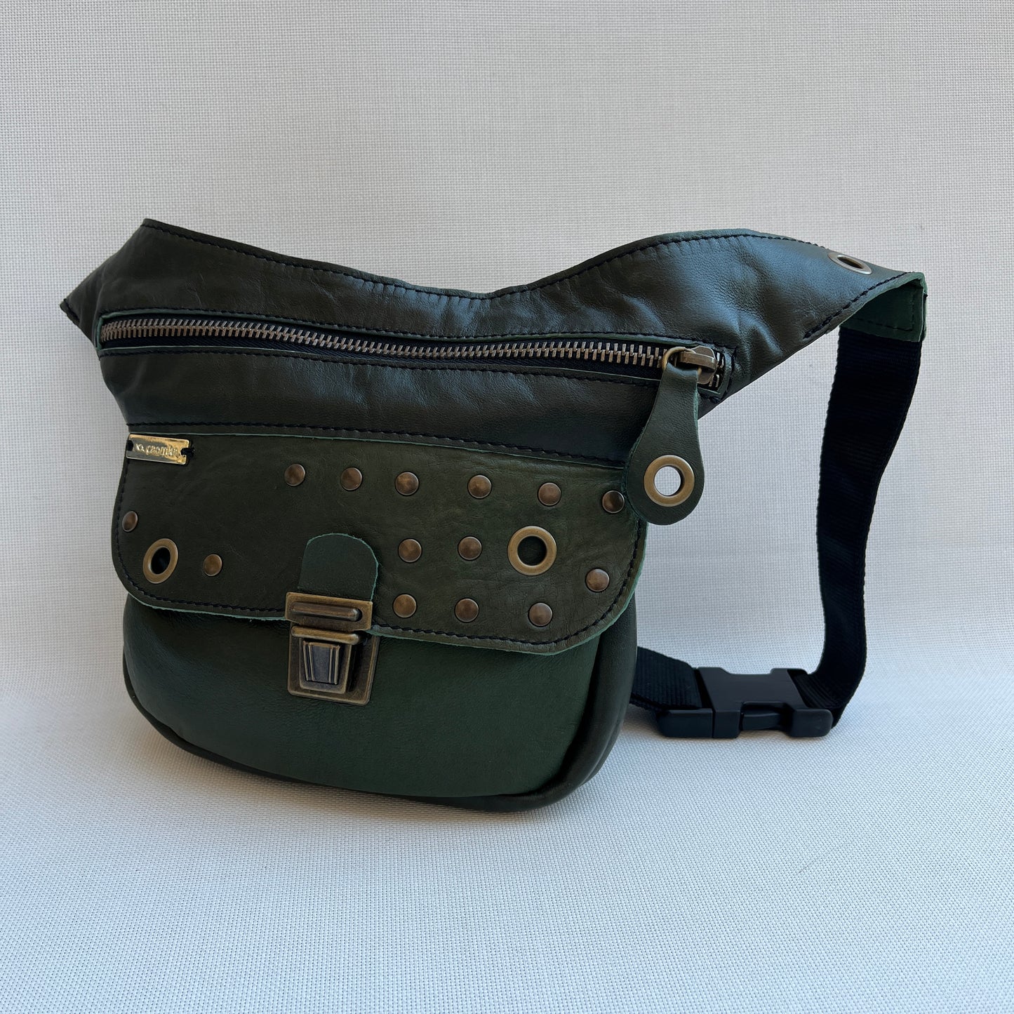 Mini Premium Green & Old Gold · Piel natural BioCuir® · Pieza Única Núm. 13039