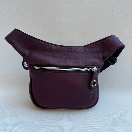 Mini Premium Bordeaux & Silver Natural BioCuir® Leather Exclusive Piece No. 13025