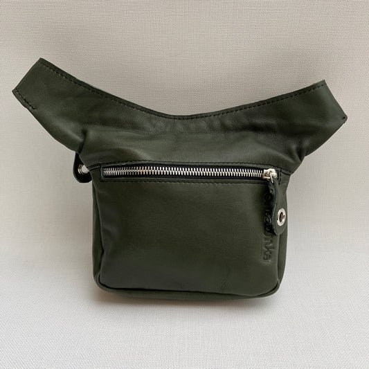 Mini Premium Green & Silver BioCuir® natural leather Exclusive Piece No. 11250
