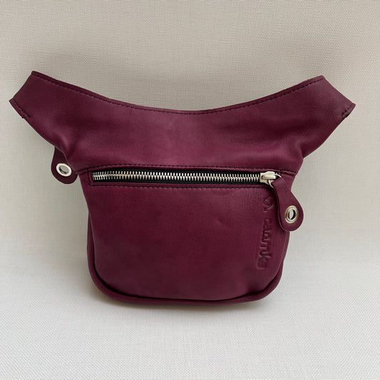 Mini Premium Bordeaux & Silver Natural BioCuir® Leather Exclusive Piece No. 11252