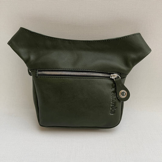 Mini Green & Silver Natural BioCuir® Leather Exclusive Piece No. 11254