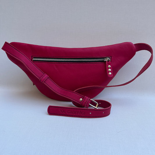 Retro Chic Fuchsia Pink BioCuir® Natural Leather Exclusive Piece No. 12098