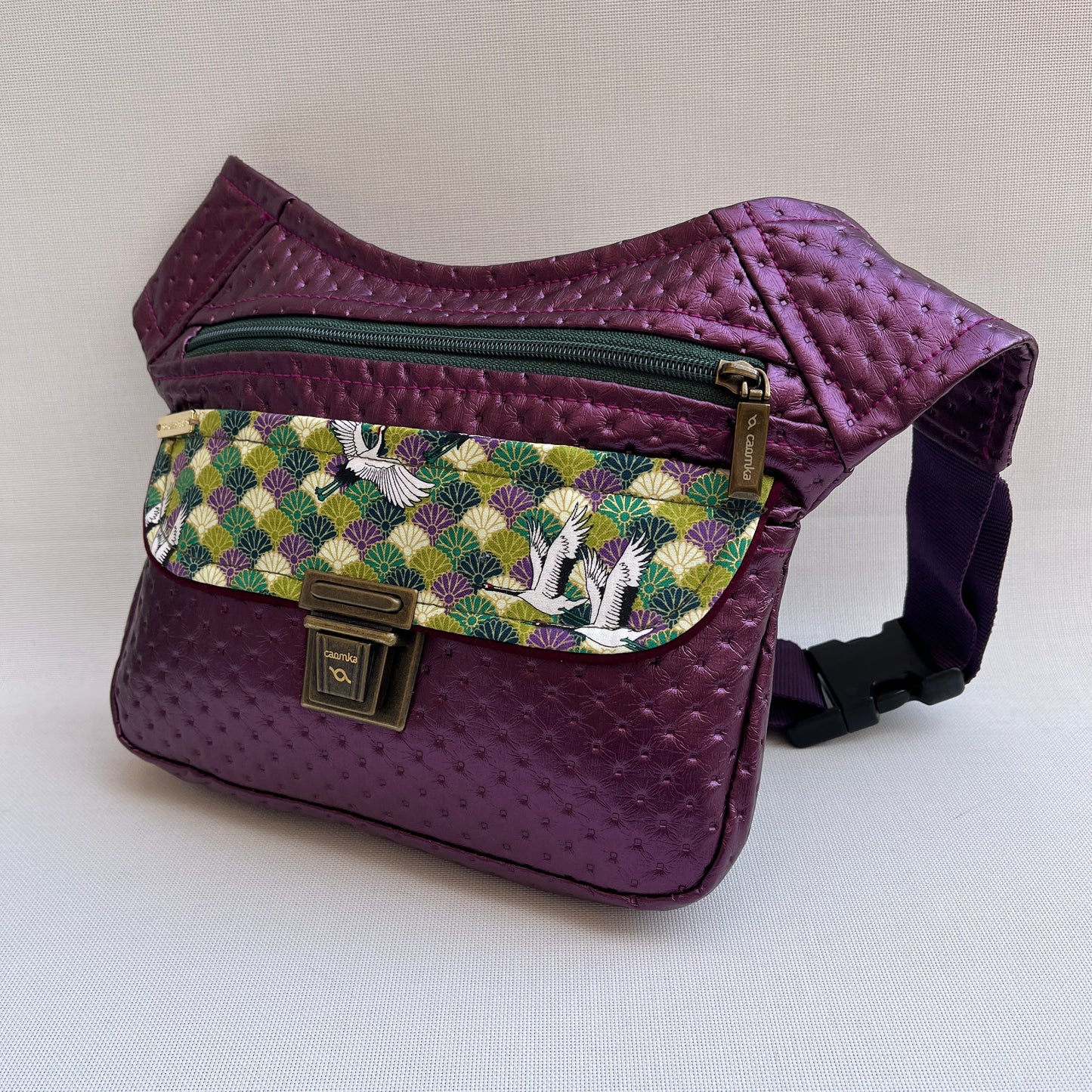Special Japanese Flowers Vegan Leatherette Unique Piece No. 13040