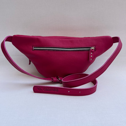 Premium Retro Chic Fuchsia Natural BioCuir® Leather Exclusive Piece No. 12986
