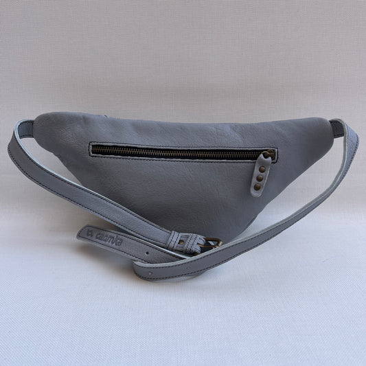 Premium Retro Chic Pearl Gray Natural BioCuir® Leather Exclusive Piece No. 12950
