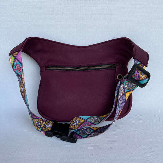 Special Bordeaux & Mandalas BioCuir® natural leather Unique Piece No. 12275