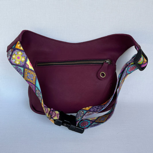 Special Bordeaux & Mandalas BioCuir® natural leather Unique Piece No. 12341
