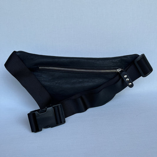 Retro Chic Special Black Mandalas BioCuir® natural leather Unique Piece No. 12237