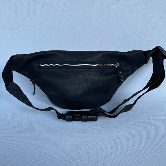 Retro Chic Special Black Mandalas BioCuir® natural leather Unique Piece No. 12315