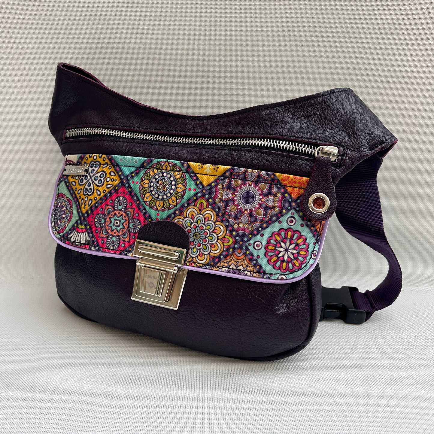 Special Dark Purple & Mandalas · Piel natural BioCuir® · Pieza Única Núm. 13143