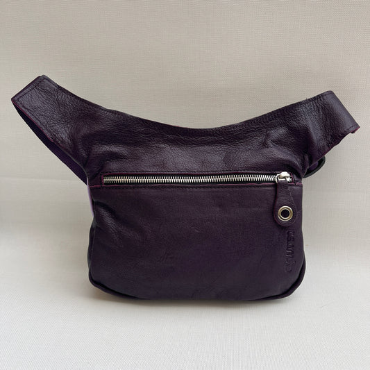 Special Dark Purple & Mandalas BioCuir® natural leather Unique Piece No. 13143