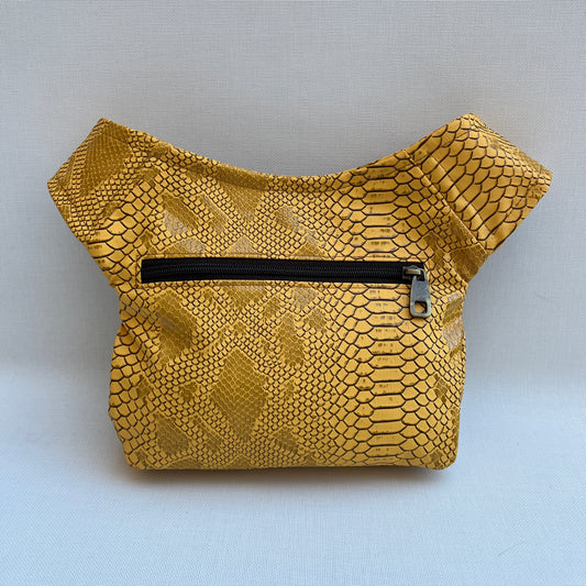 Special Yellow Animal Print + Back pocket Vegan Leather Unique Piece No. 12265