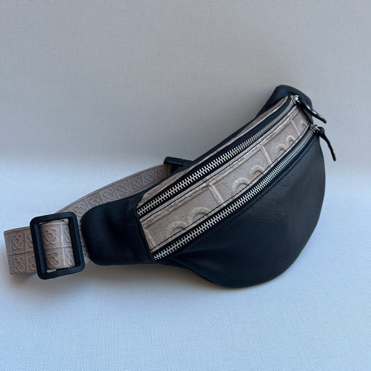Retro Chic Special Black Panot BioCuir® natural leather Exclusive Piece No. 12331