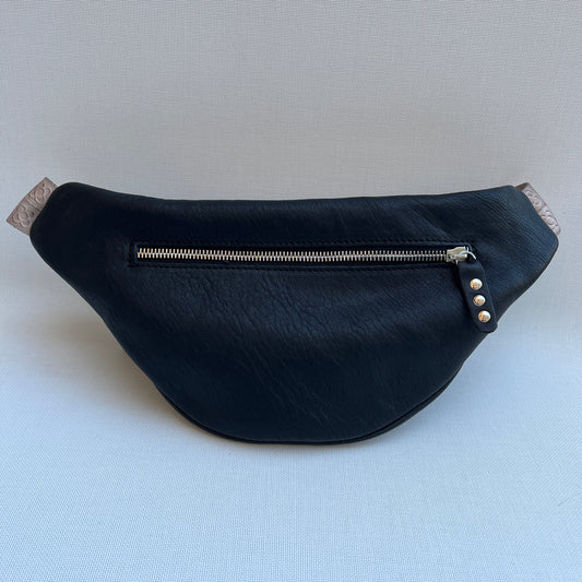 Retro Chic Special Black Panot BioCuir® natural leather Exclusive Piece No. 12286
