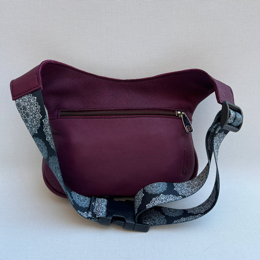 Special Bordeaux & Mandalas BioCuir® natural leather Unique Piece No. 12309