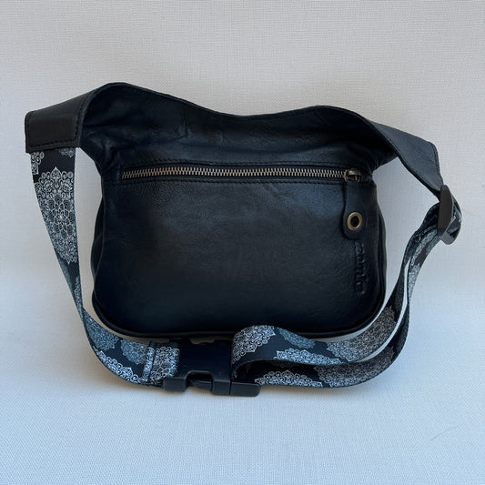 Special Black & Mandalas BioCuir® natural leather Unique Piece No. 12310