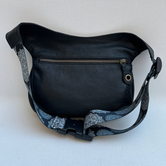 Special Black & Mandalas BioCuir® natural leather Unique Piece No. 12340