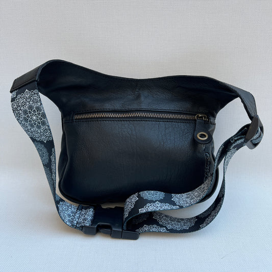 Special Black & Mandalas BioCuir® natural leather Unique Piece No. 12329