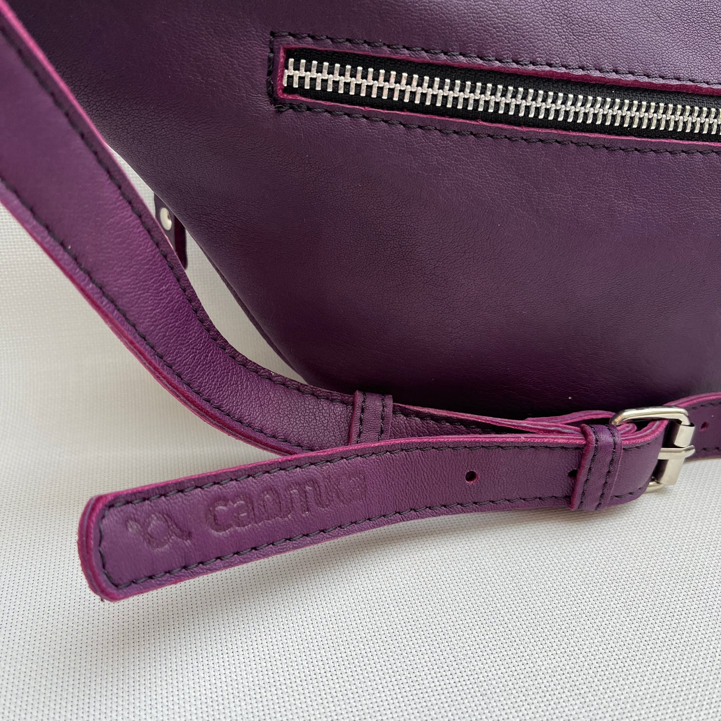 Retro Chic Dark Lilac and Light Lilac Natural BioCuir® Leather Exclusive Piece No. 11427