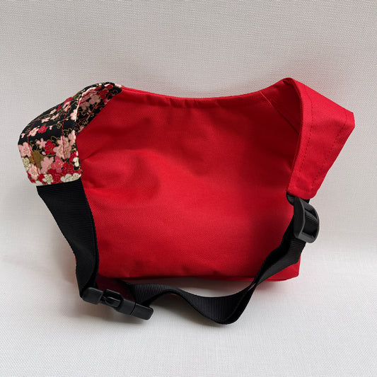 Special Red "Cordura" & Japanese Flowers · Waterproof · Unique Piece No. 11448