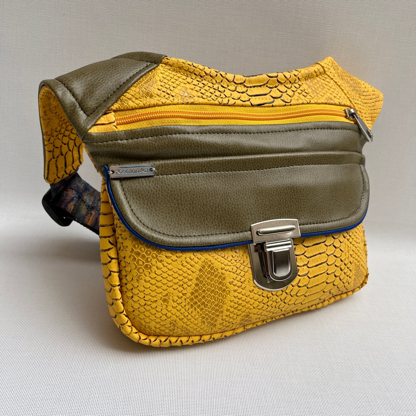 Special Yellow Snake Vegan Leather Unique Piece No. 11525
