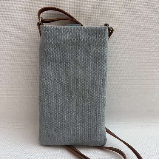 Mobile Holder Natura Design Natural Hemp Fabric Light Blue