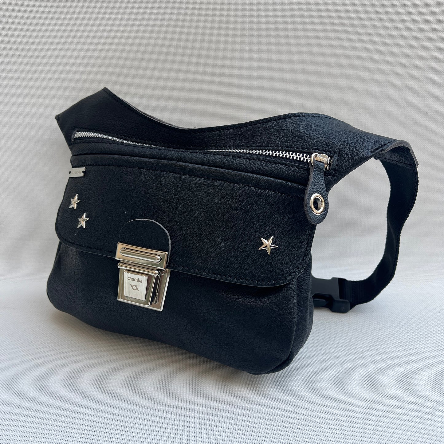 Premium Black Stars & Silver Natural BioCuir® Leather Exclusive Part No. 12766