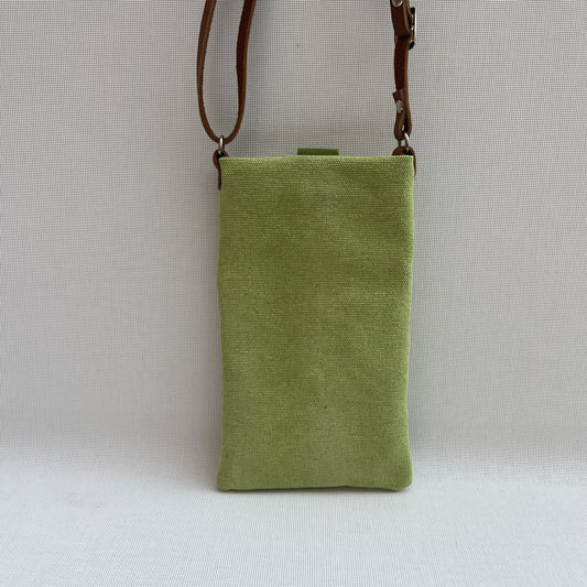Mobile Holder · Natura Design · Natural Hemp Fabric · Pistachio Green