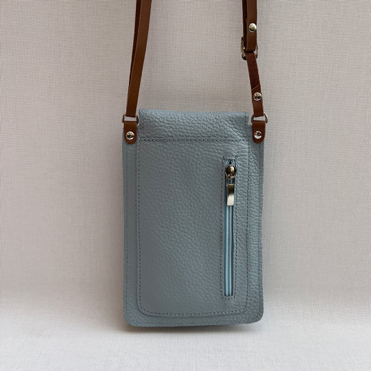 Mobile Holder · Air Design · Natural Leather · Light Blue