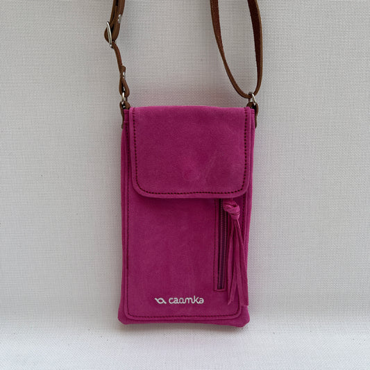 Mobile Holder · Water Design · Split Leather · Bubble Gum Pink